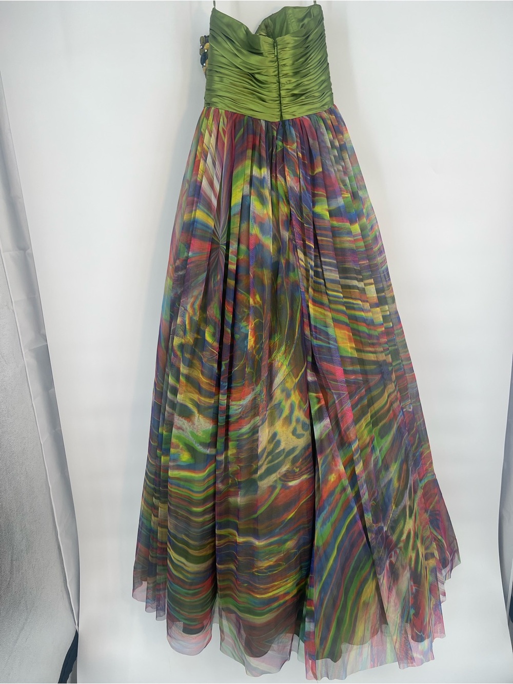 Jovani Strapless Bodice Multi Prom Birthday sparkle jewels rare rave dress - Picture 4 of 13
